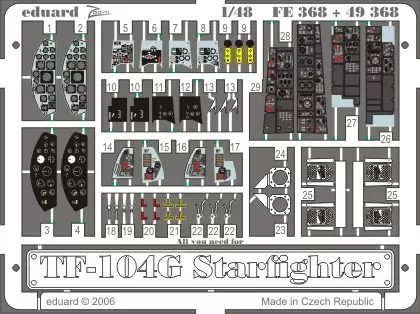 Eduard Accessories Fe368 - 1:48 Tf-104G Starfighter Für Hasegawa Bausatz - Ätzsa