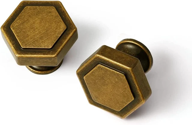 Antique Brass Cabinet Knobs Vintage Retro Drawer Pulls Knob Cupboard Bathroom Dr