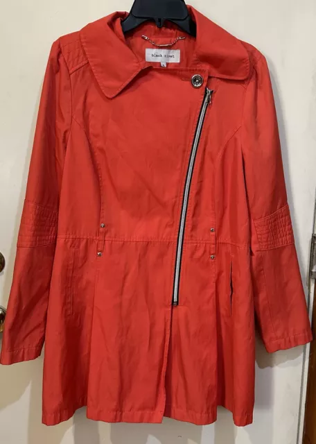 Black Rivet Women’s Coral Long Sleeve Zippered/Button Up Rain/Pea Coat Size XL