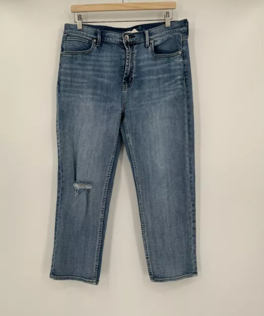 Serra Retreat Joie Rucker Womens Blue Denim Straight Leg Crop Jeans Sz 12/32