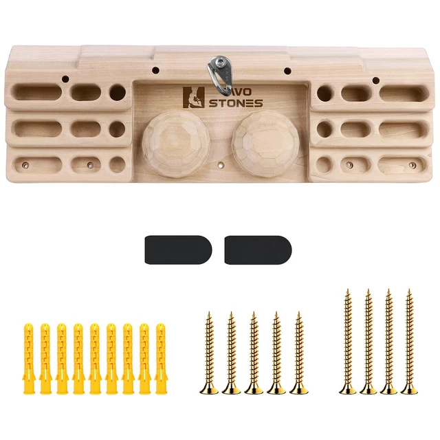 Planche à doigts pour escalade en bois portable avec prise multiple | Entraîneur de préhension et barre de traction d'escalade | pour la maison