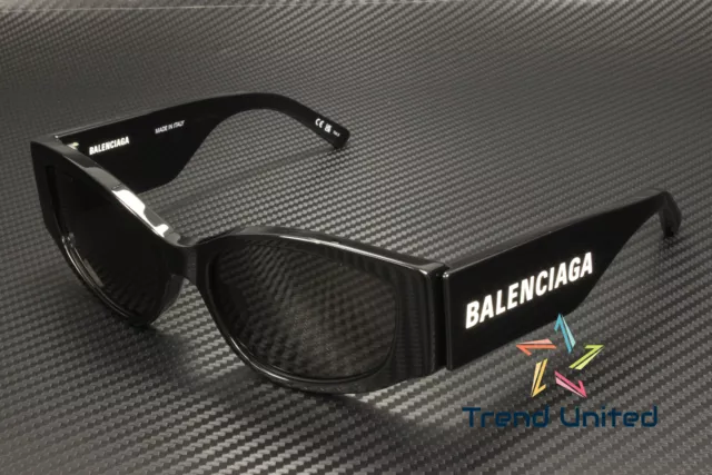 BALENCIAGA BB0258S 001 Cat Eye Acetate Black Grey 58 mm Women's Sunglasses