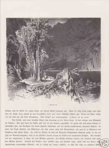 Schwarzer See Lac Noir Lac Blanc Elsass HOLZSTICHE 1880 rückseitig Weisser See