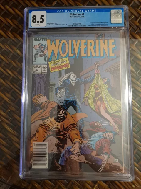 Wolverine # 4 Rare 📰NewsStand Edition📰 (1989, Marvel Comics) CGC grade 8.5