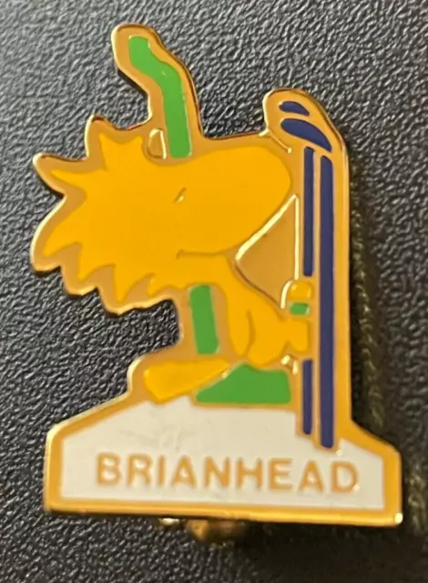 Brianhead Ski Resort Woodstock Vintage Lapel Pin - Peanuts Character Ski Resort