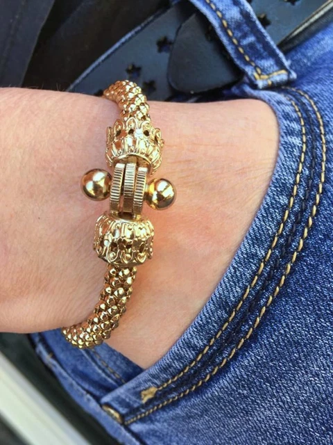 Bracciale donna stile vintage braccialetto a vite bangle schiava gioiello antico
