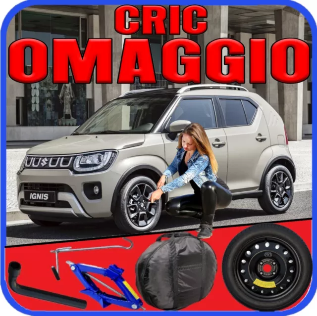 Ruotino Di Scorta 4Fori Da 16 Per Suzuki Ignis Con Kit Cric Crick + Chiave Sacca