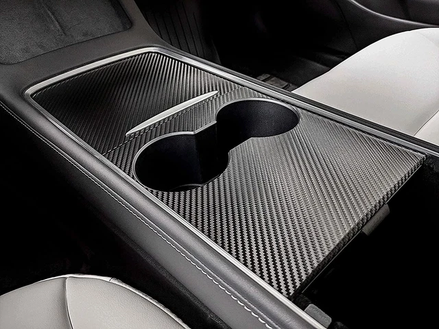 Matte Black Center Console Wrap For Tesla Model 3/Y 2021-2024 - Interior Protection Film