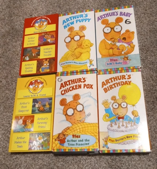 ARTHUR VHS LOT Of 6 Video Tapes Random House, Reader’s Digest, Sony