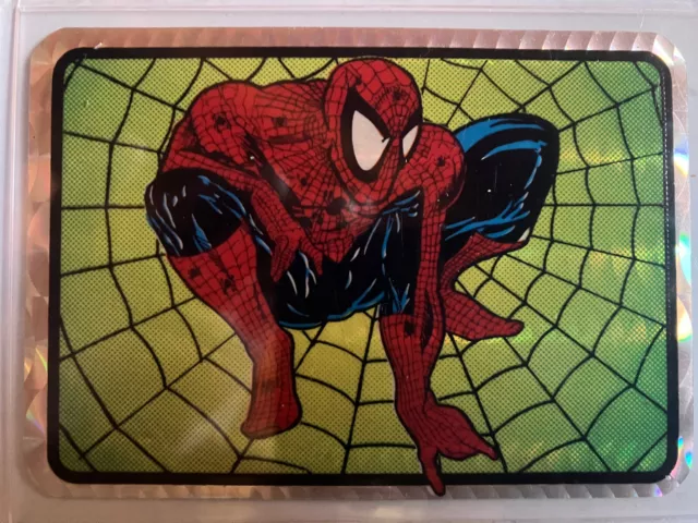 1990s Marvel Vending Machine Amazing Spiderman Prism Foil Sticker Card NM