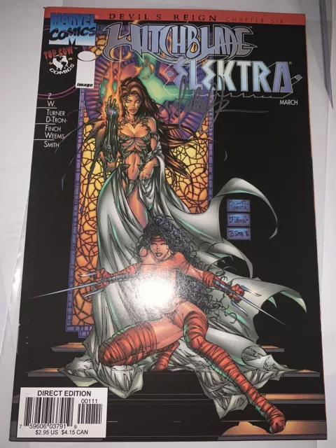 Witchblade Elektra Signed by Michael Turner March Marvel Top Cow Image