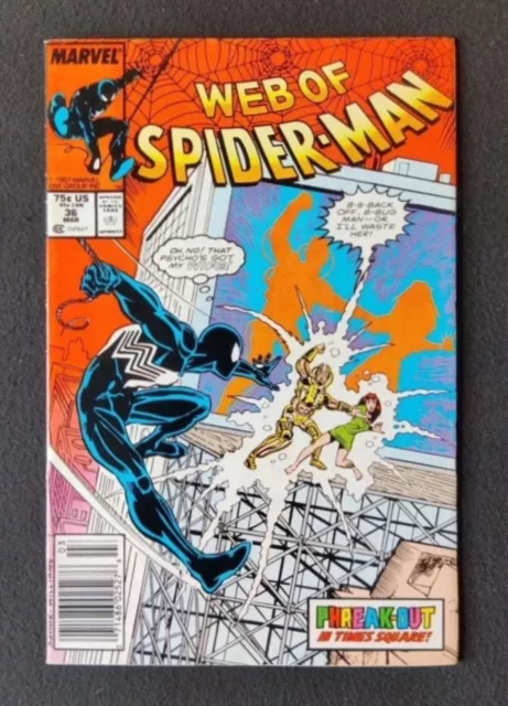 Web of Spider-Man #36 (Marvel 1988) 1st App. of Tombstone - Newsstand Key Issue.