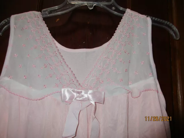 Vintage Stones wear World of Fashion Women's Nightgown Pink  Sz L Preowned 2