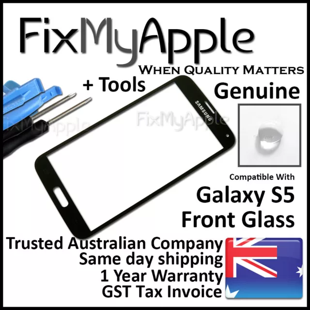 Samsung Galaxy S5 Genuine G900 Gold Front Glass Screen Lens OEM Replacement