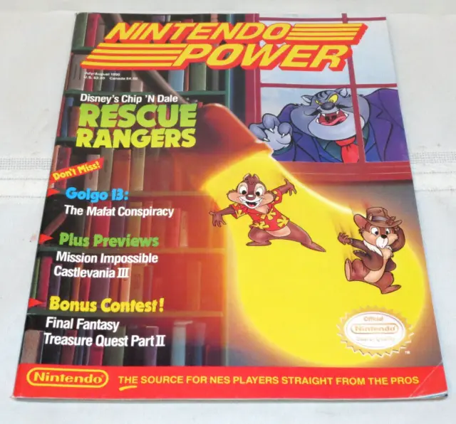 NINTENDO POWER Vol 14 July / August 1990 Rescue Rangers VG+ Poster / Inserts!