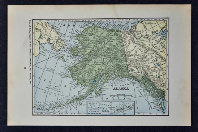 1927 Hammond Map - Alaska - Anchorage Juneau Fairbanks Mt. McKinley Dawson Yukon