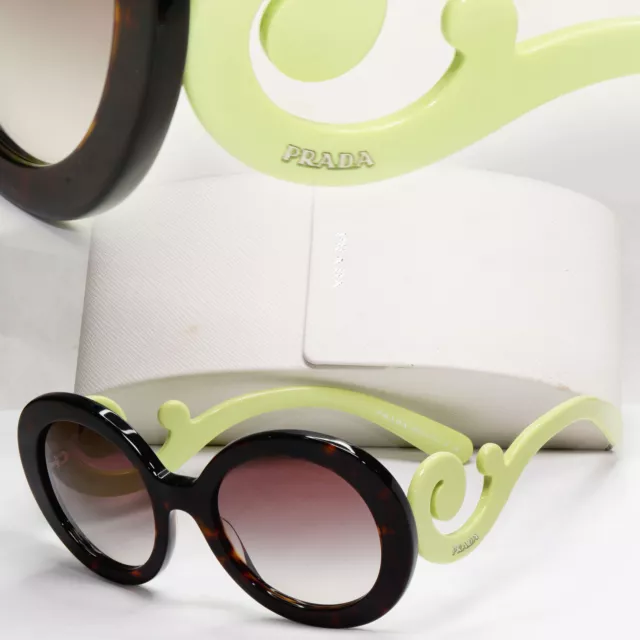 Prada Sunglasses Baroque Swirl Brown Green Round PR27NS SPR 27N QFL-0A7 140124