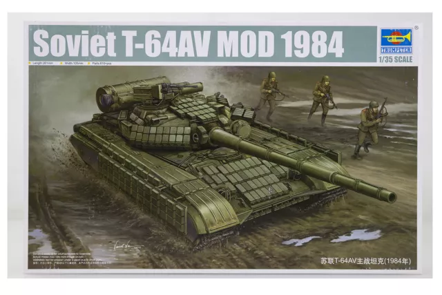 Trumpeter 1/35 Soviet 1984 T-64AV Tank Scaled Plastic Model Kit