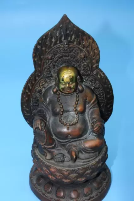 Exquisite Antique Chinese Qing Dynasty Gilded copper Handcrafted Buddha Statue