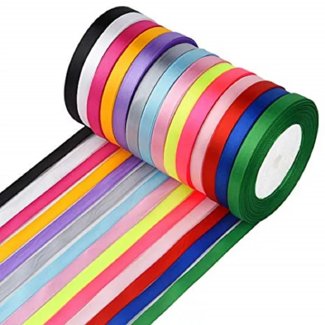 10mm wide Satin Polyester Ribbon - Scrapbook Wedding Wrap Party Decor (1-22.5M)