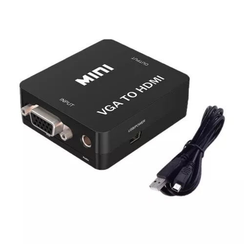 Mini Full HD Video Audio VGA zu HDMI Konverter Adapter für PC Laptop DVD