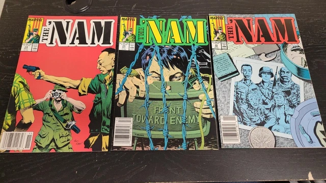 1988 MARVEL COMICS THE 'NAM NEWSSTAND SET #24-26 VFNM/NM WAR Visit My eBay Store
