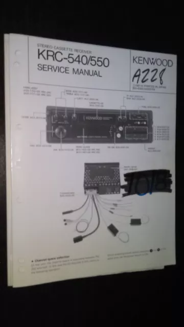 Kenwood krc-540 550 service manual original repair book stereo tape car radio