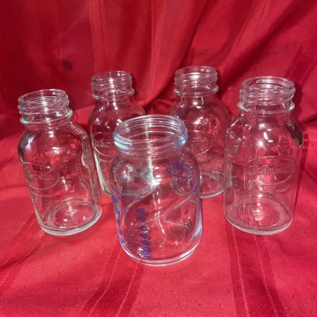 Lot of 4 - 4 Oz And 1- 5 Oz Dr. Brown GLASS bottles Only Good Condition
