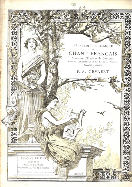 Gevaert. Repertoire Classique Du Chant Francais N°50 Sylvain De Gretry