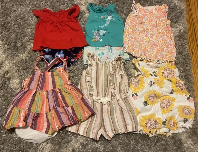 Carters baby girl 6 month outfit LOT, infant Spring/Summer LOT, most NWOT