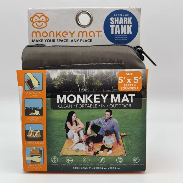 Monkey Mat Portable Outdoor Mat Picnic Nylon Ripstop 5'x 5' NEW