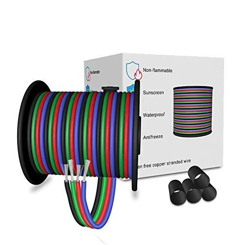 22AWG 4pin LED Electric RGB Wire 22 Gauge 33ft 10m Conductor Extensi...