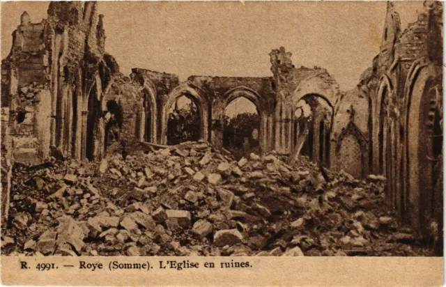 CPA Militaire, Roye - L'Eglise en ruines (278870)