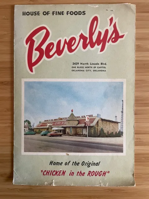 Beverly's Chicken in the Rough 1950s Menu and Diner Mat Lot Oklahoma City