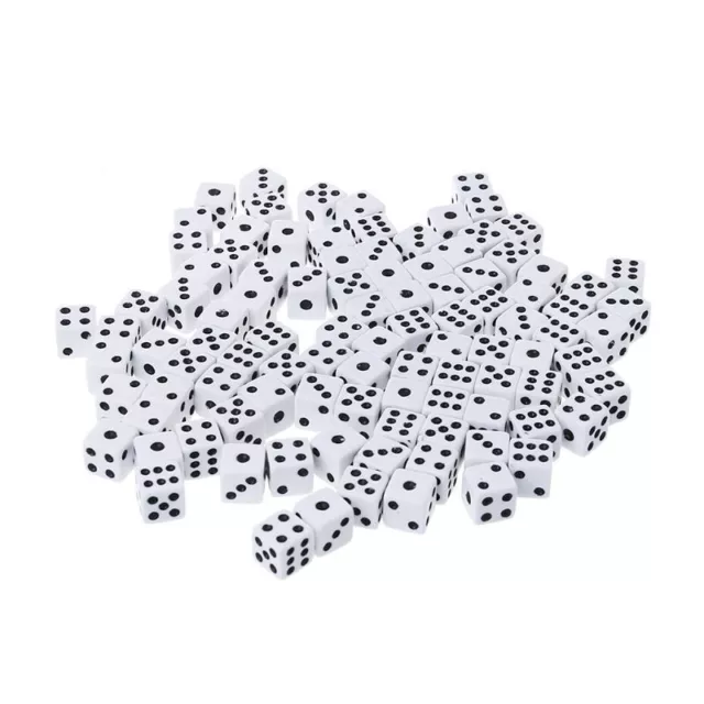 100pcs 8mm Six Sided Decider White Game Birthday Parties Board Game