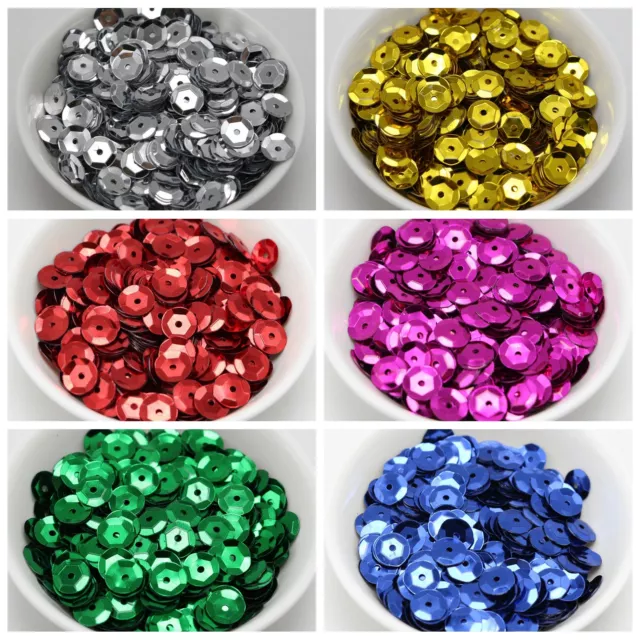 1500 CUP Round loose sequins Paillettes 12mm sewing Wedding craft Colour Choice