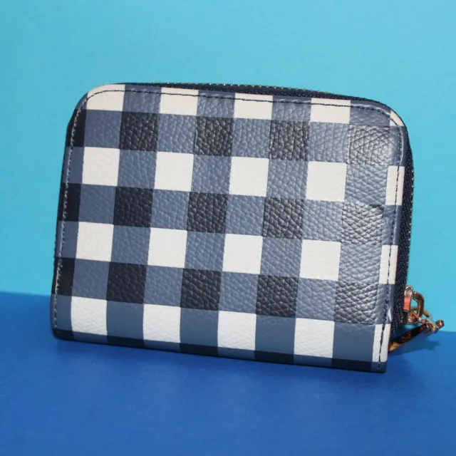 A New Day Blue & White Checkered Plaid Wallet, Never Used - New without Tags