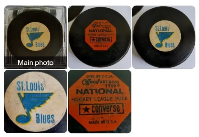 Scarce NHL St. Louis Blues Converse Art Ross Rubber logos Game Puck CCM USA RARE