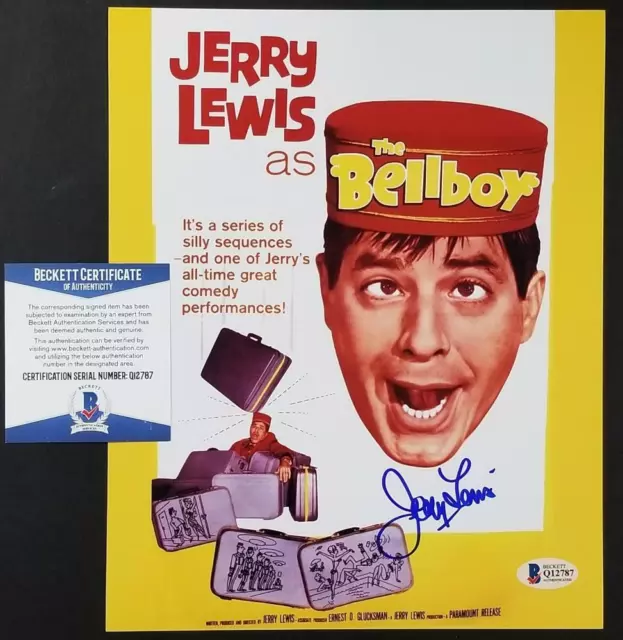 Jerry Lewis signed 8x10 Photo Autograph The Bellboy ~ Beckett BAS COA