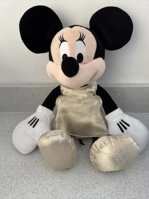 Disney Minnie Mouse 30cm In Gold Dress Plush- Disney Store 2013