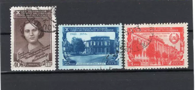 Russie An 1950, Sc 1497-99, Mi 1500-05, D'Occasion ( Cto ), Lituanien République