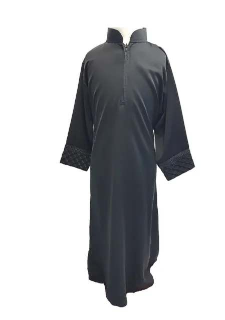 Bellissimo abito e madrasa Abaya nero per ragazze, bambini in età scolare 2-13 anni