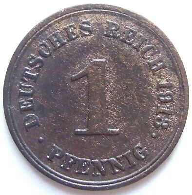 Pièce de Monnaie Reich Allemand Empire 1 Pfennig 1913 F En Extremely fine