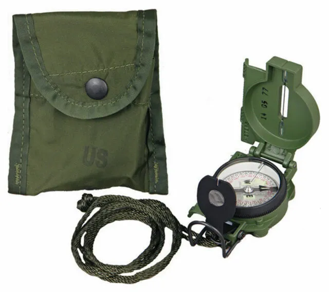 Cammenga Model 3h Tritium Lensatic Compass Olive Drab US Military Issue Pouch