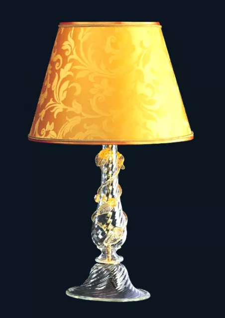 Lampada da Tavolo classica vetro di Murano con oro Originale Fatto a Mano 1 Luce