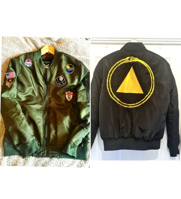 Mens Aviation Green & Black Bomber Jackets X2 Medium  (Rrp £129)