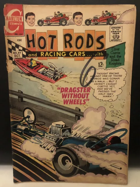 Hot Rods #87 Comic Charlton Comics Silver Age Coverless Reader Copy