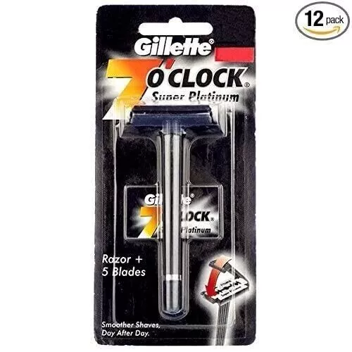 Maquinilla de afeitar Gillette 7 O'Clock Super Platinum + 10 hojas el...