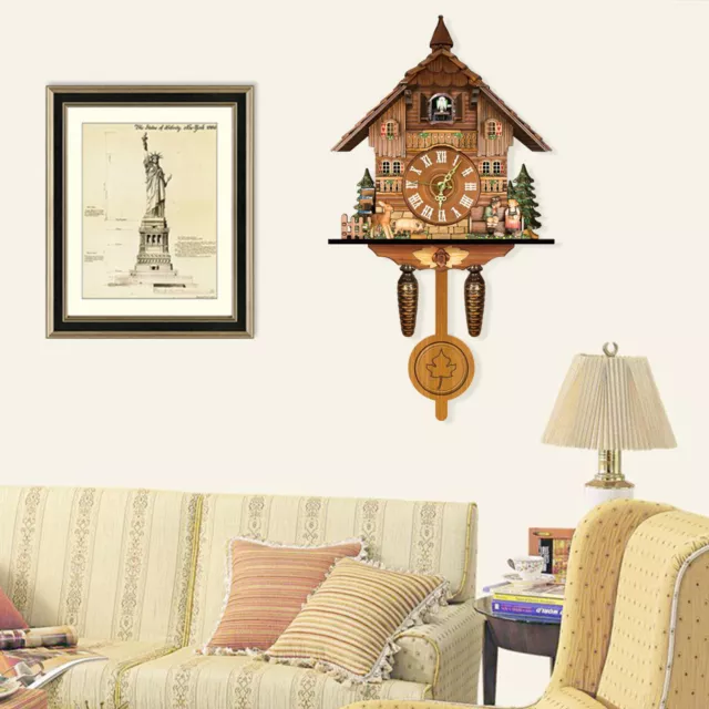 Multifunctional Cuckoo Wall Hanging Clock Vintage Cuckoo singing Home Decoration