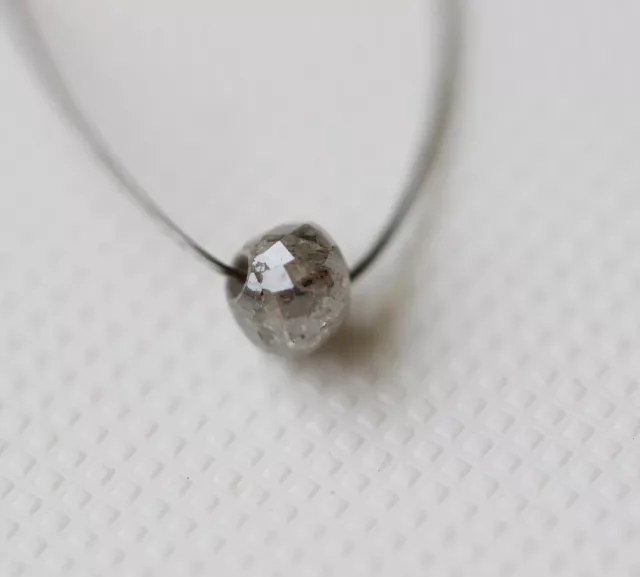 4.5-5mm Diamond Bead, 1mm Large Hole Diamond Bead Grey Sparkling Faceted Loose